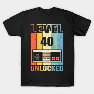 Level 40 Video 40th Birthday T-Shirt